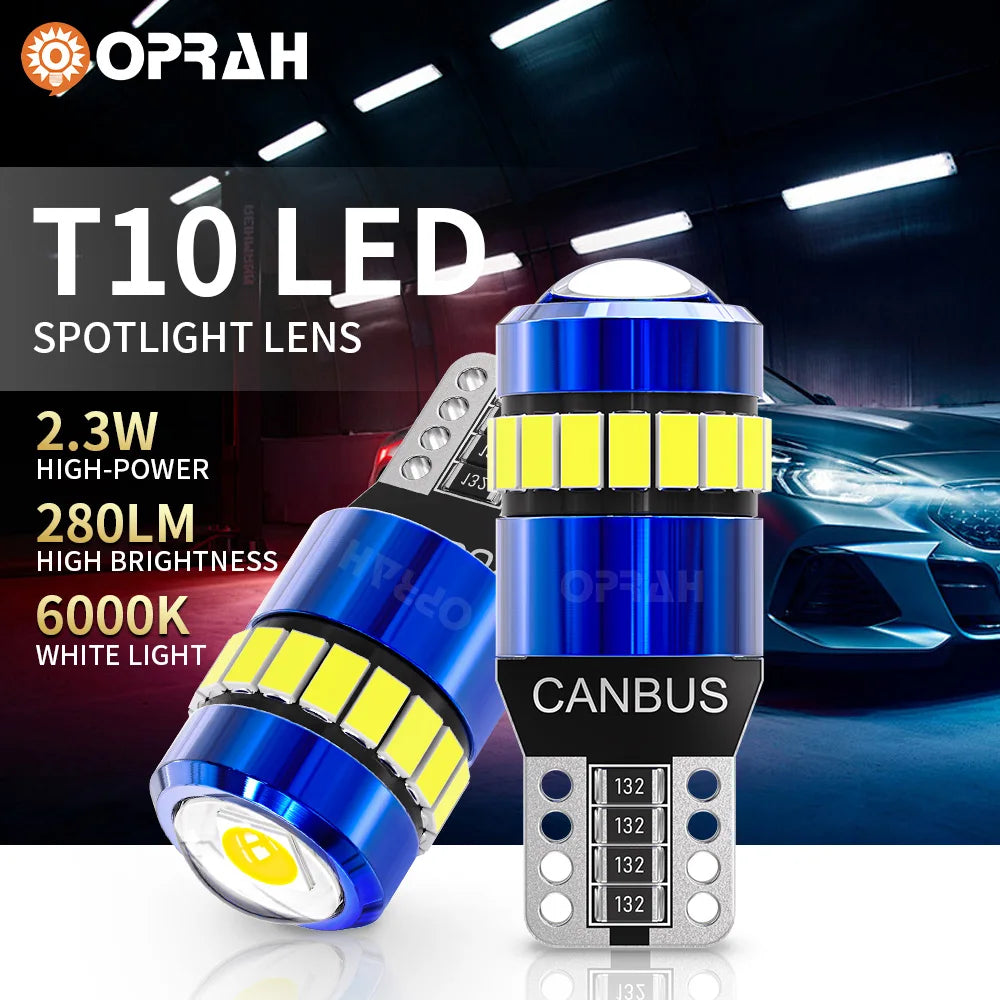 2PCS T10 W5W LED CANBUS No Error Clearance Car Interior Reading Door Trunk License Plate Lamp  6000K White 3030 SMD For BMW Audi