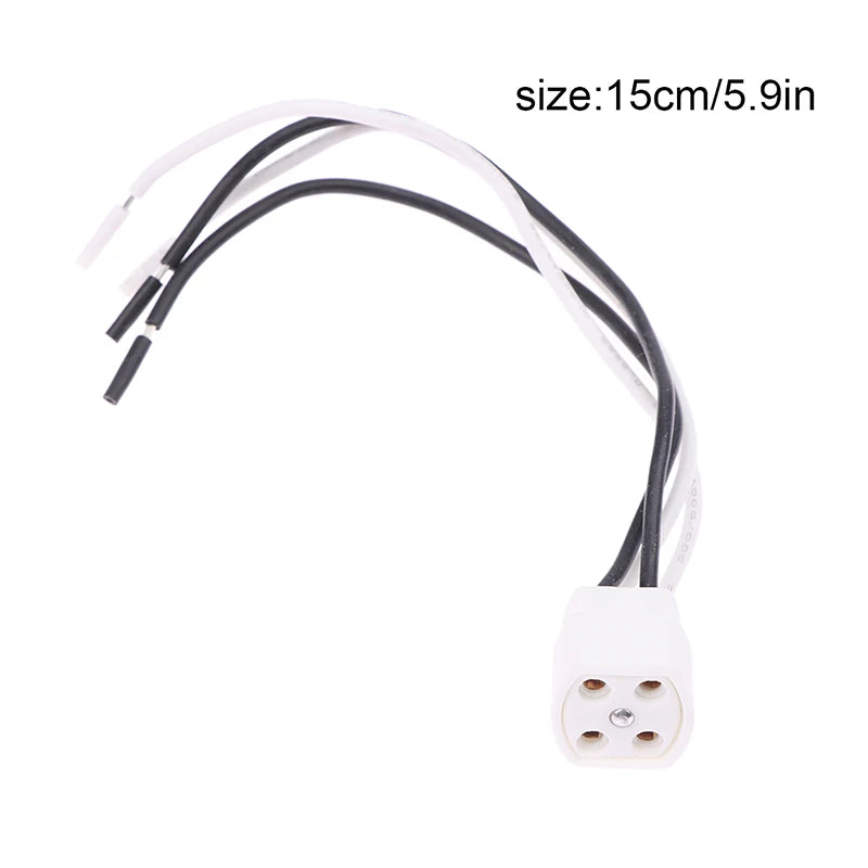 2pcs G10Q Lamp Holder With 15/25cm Long Cable Ring Lamp Plug 4pins Base Insulating Tube Ultraviolet Light Base