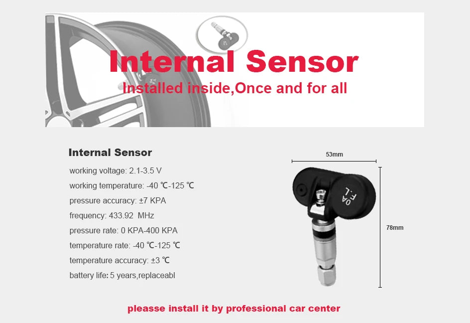 Smart Android Navigation Dedicated Car Mounted USB Tire Pressure Monitoring System TPMS Tire Pressure And Temperature Detection