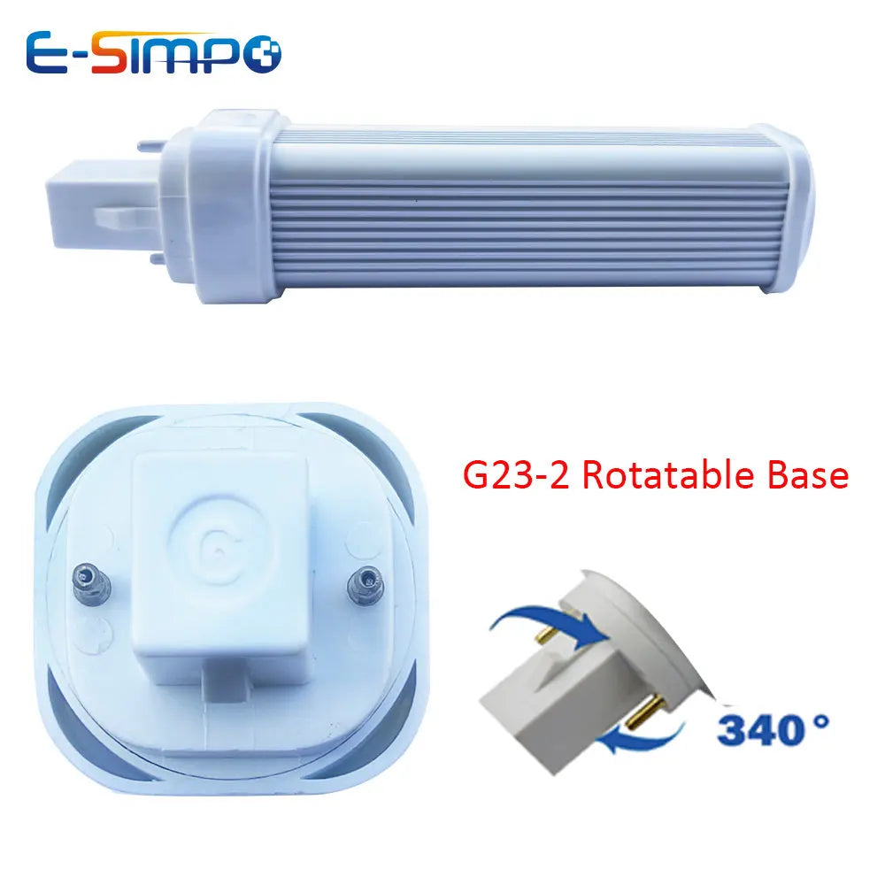 7W G23-2 2Pin Rotatable LED PLC PL Horizontal Lamp 5.7" 6000k PL-C 13W CFL Sideview Replacement Plug Retrofit Ceiling Down light
