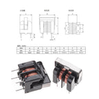 5PCS 10mH 20mH 30mH 40mH 50mH UU9.8 Common Mode Choke Inductor For Filter Pitch