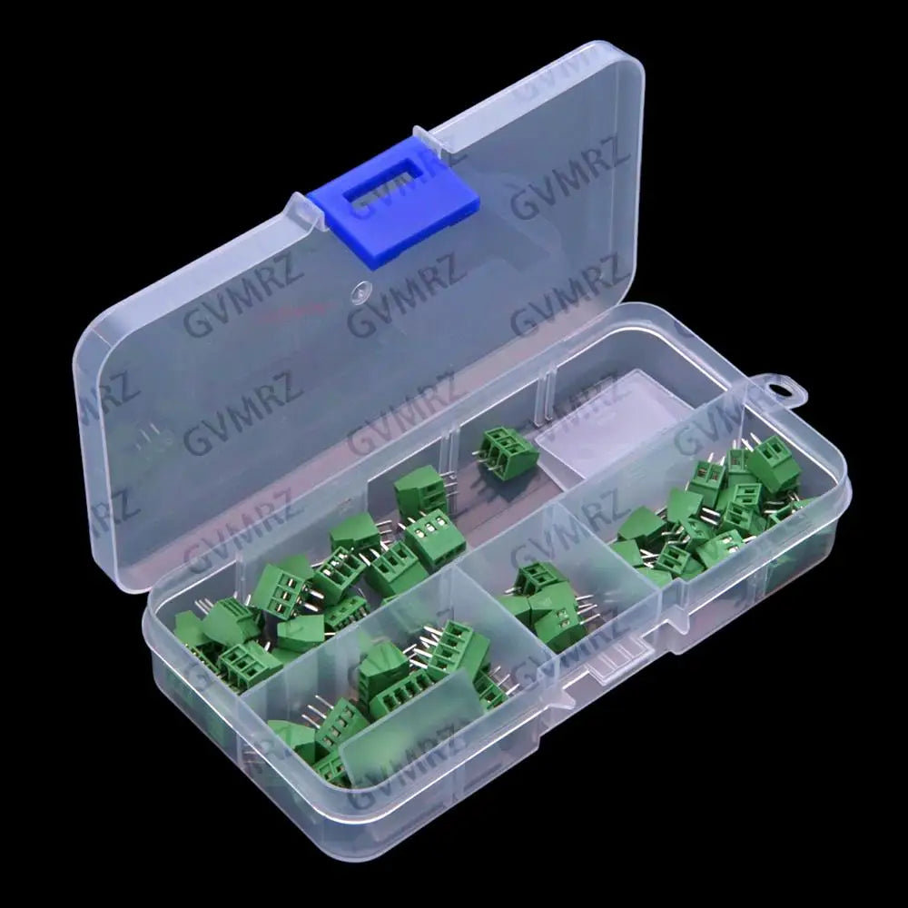 50PCS 2-4P 2P 3P 4P DG308 KF128 terminal blocks 2.54mm pitch PCB screw type kit 2PIN 3PIN 4PIN