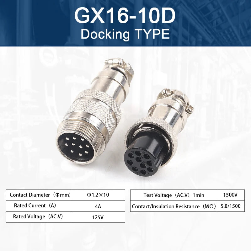 GX16 2/3/4/5/6/7/8/9/10 Pins Aviation Plug Aviator Socket Butt Joint Male&Female Docking Connectors