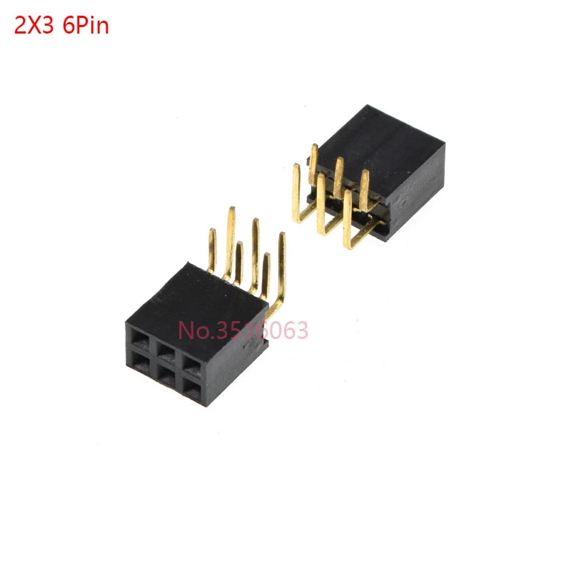 10Pcs 2*2/3/4/5/6/8/20/40 Pin Double Row Right Angle Female Pin Header 2.54mm Pitch Strip Connector Socket 2x3p/4p/6p/8p/20p/40p