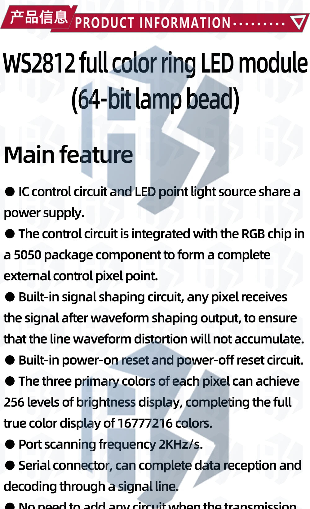 ‌WS2812 8x8 RGB LED Matrix – 64 Programmable 5050 Addressable LEDs with Arduino/Raspberry Pi