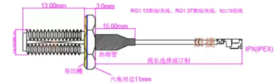 5PCS-2Pcs SMA / RP-SMA Female to IPX1 IPX3 IPX4 IPX5 IPX RF Plug Pigtail Cable for WIFI Board Antenna