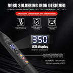 JCD 908U 80W Soldering iron Set kit LCD display Adjustable temperature portable Soldering iron 220V/110V Welding Repair Tools