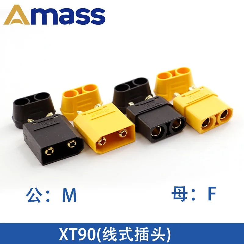 Amass XT30 XT60 XT90M/F Connector High Current Male/Female Lithium Battery Charging Gold Plated Plug