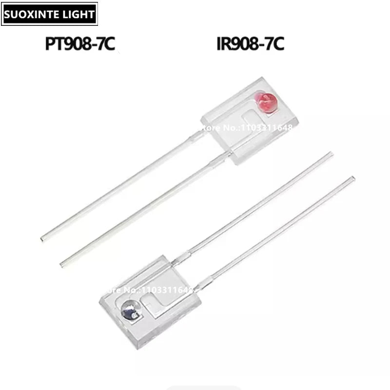 IR908-7C PT908-7C Photodiode Receiving Tube Infrared Pair Tube Side Photoelectric Crystal Infrared Transmitting Tube