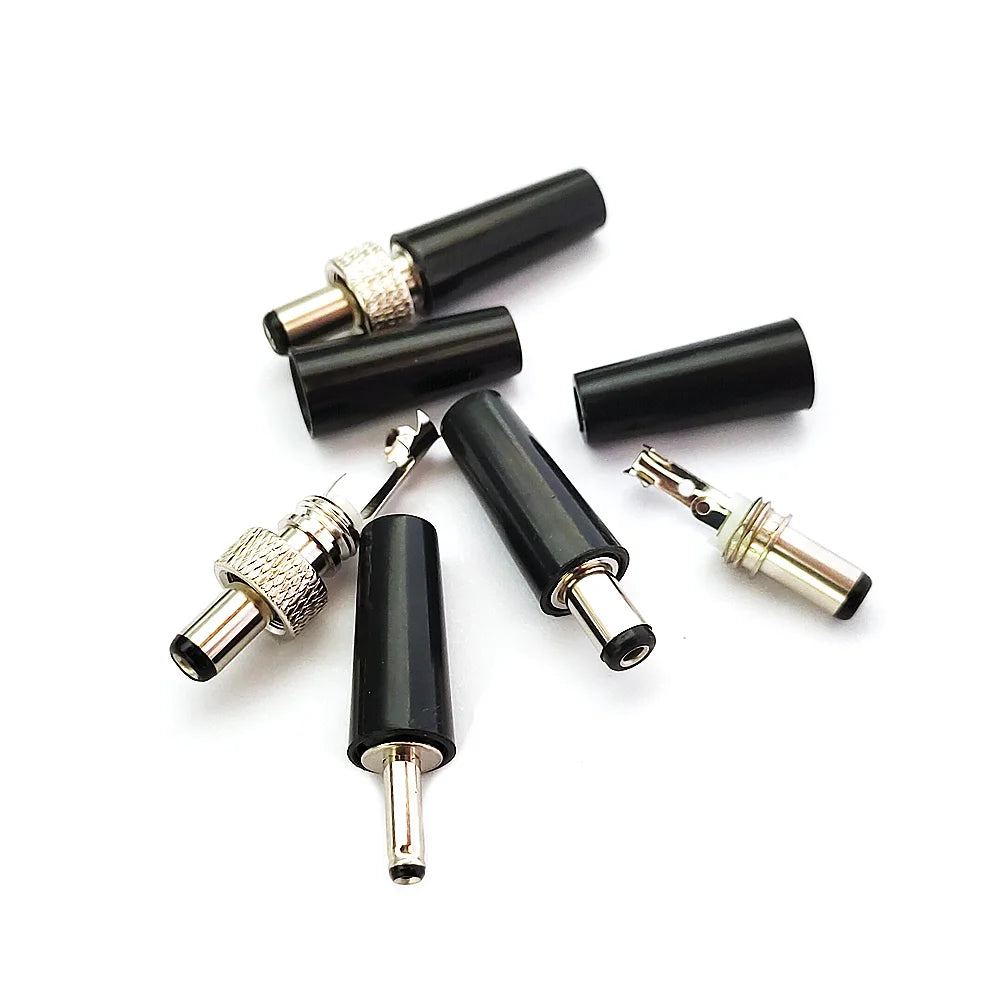 5/10PCS DC Power Plug Connector 5.5*2.5 / 5.5*2.1 / 3.5*1.35mm DC Male Plug with Lock Welding Line DIY