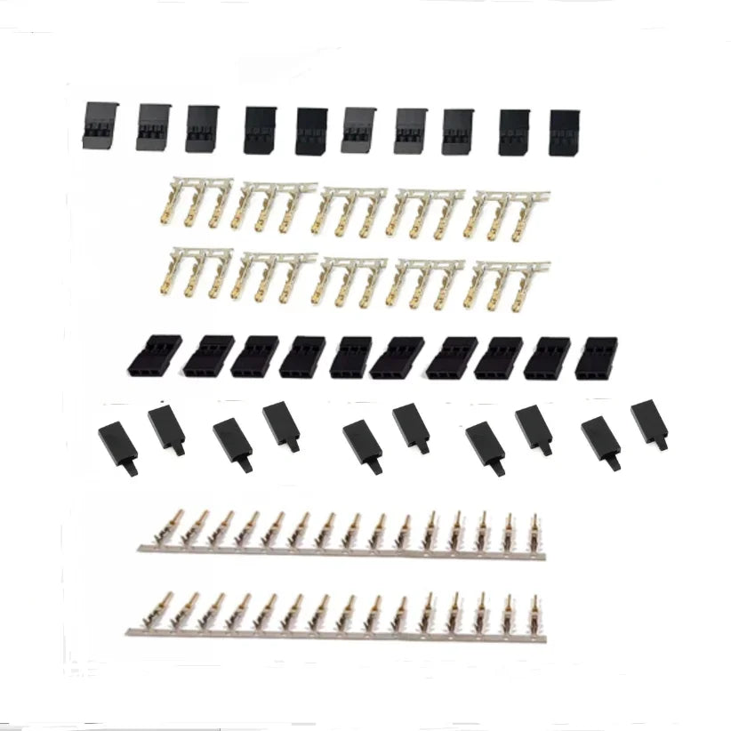 5/10 Pairs Jr Futaba Servo Receiver Connector Plug with Lock and Male Female Gold Plated Terminals Crimp Pin Kit for RC Battery