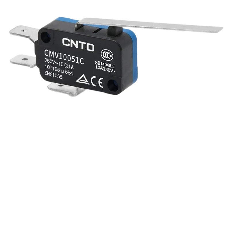 Micro Limit Switch CNTD CMV10‑051C CMV10‑051C2 Hinge Short Roller Lever 10A 250VAC 1NO1NC Plastic Housing Travel Switch for Indu