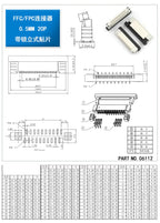 10PCS FFC/FPC connector 0.5mm with locking vertical patch cross misalignment pins 4/6/8/10/12/14/16/18/20/22/24~60P