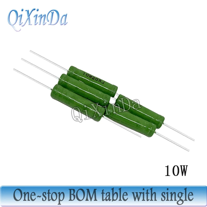 50PCS/Lot RX21 10W Wire Wound 5% Resistance 1R 10R 1K 5.1K 10K 12K 15K 20R 33R 27R 47R 510R Resistor RX21-10W 1 10 100 Ohms