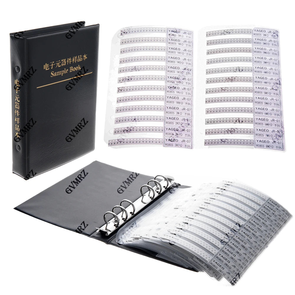 0201 0402 0603 0805 1206 FR-07 SMT 170 Values 0R-10M Smd Sample Book 5% Resistor Kit Smd Book Chip Resistor Assortment Kit
