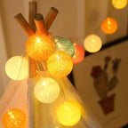 20 LED Cotton Ball Garland String Lights Christmas Fairy Lighting Strings for Outdoor Holiday Wedding Xmas Party Home Decoration