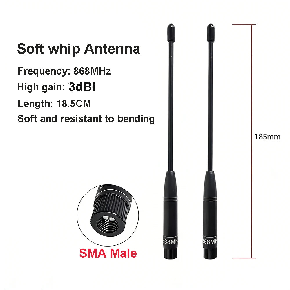 868MHz Antenna Soft Whip Lora Lorawan AV Meter Reading Module Omnidirectional 5dbi SMA Male Connector GSM 868 IOT Waterproof