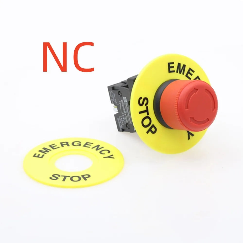 22mm red mushroom head emergency stop button switch XB2 LAY37 NO/NC alarm button switch