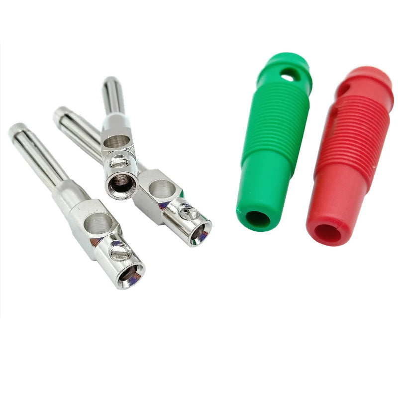 10PCS 4mm 32A Solderless Side Stackable Banana Plug High Current Insulated Shrouded Connector