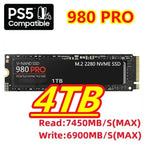 980Pro M.2 2280 NVMe PCIe Gen4.0 X4 TLC 3D NAND Internal SSD, Multi‑Capacity 1TB‑8TB Storage for PS5, Laptop & Desktop
