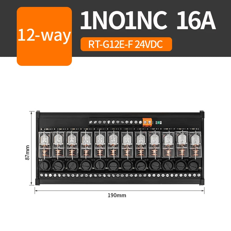 ENMG PNP/NPN Intermediate Relay Module G2R-1-E Control Module DC 24VDC One Open One Closed 16A 8/16 Way Screw Type Spring Inline