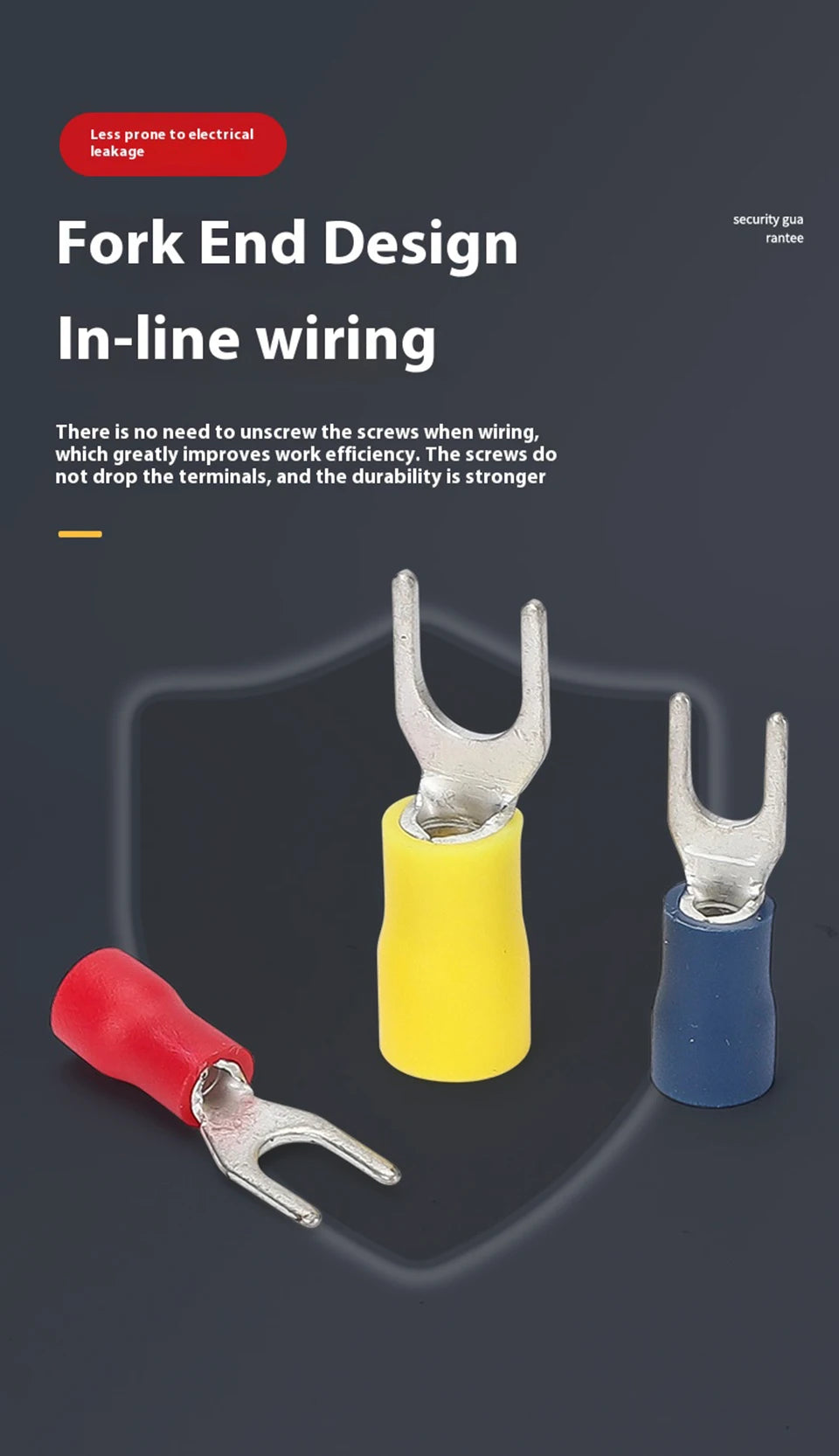 Fork Crimp Terminal Copper Tin Plating Insulated Terminal Block U-Type Wire Connector Thickened Copper Cable Joint SV1.25/2/-3/4