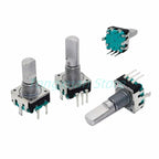 2pcs EC12 Rotary Encoder Switch 360 Degree RE12 Audio Coding 5pins 24 Positions With Push Button Handle Length 15/20mm