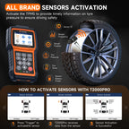 FOXWELL T2000 PRO TPMS Programming Tire Pressure Monitor TPMS Sensor Relearn Activate OBD2 Tire Pressure System Diagnostic Tool