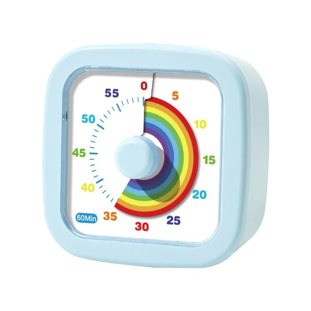 60 Minutes Visual Timer Round/Square Ultra Silent Countdown Alarm Clock Self-discipline Visualization Kitchen Timer Indoor