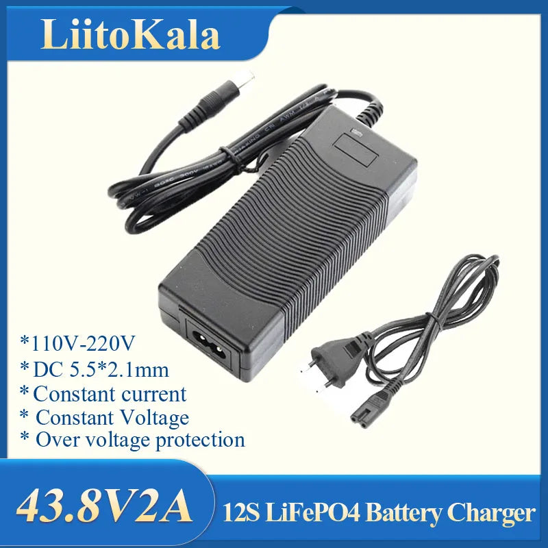 LiitoKala 12V 24V 36V 48V 2A/5A 3S 6S 7S 10S 13S 18650 Lithium Battery Charger 12.6V 29.4V 42V 54.6V DC 5.5*2.1mm