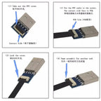 FFC Mini Micro USB Extension Type-C Ribbon Cable 90 FPV Slim Flat Soft Flexible FPC Charge FPV Brushless Handheld Gimbal Monitor