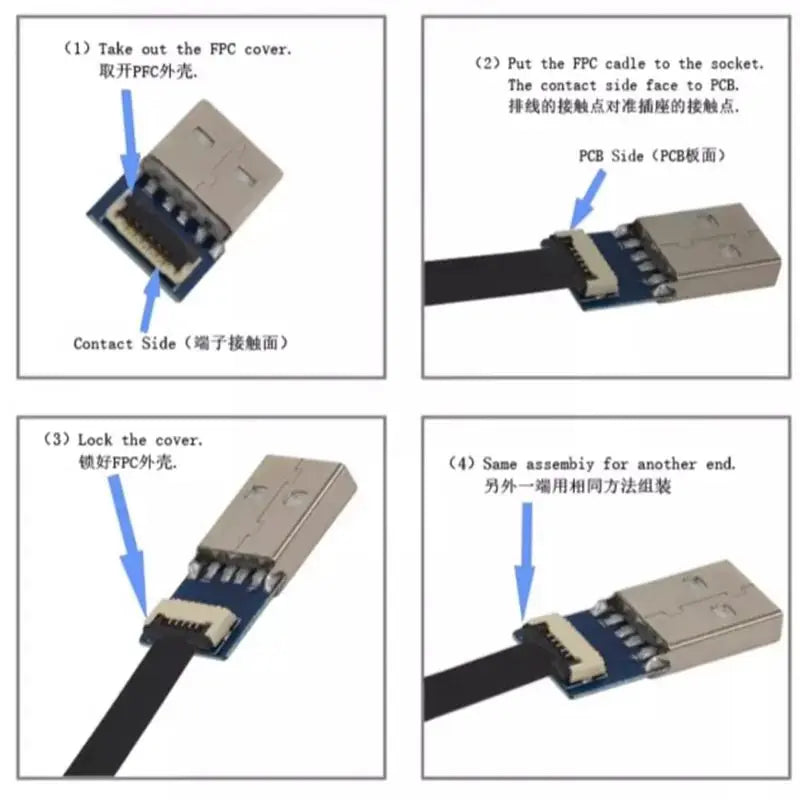 FFC Mini Micro USB Extension Type-C Ribbon Cable 90 FPV Slim Flat Soft Flexible FPC Charge FPV Brushless Handheld Gimbal Monitor