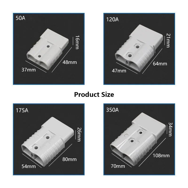 50A 120A 175A 350A High Current Plugs Double Pole Quick Charging Connectors Use for Forklift Car RV Battery UPS Solar Inverter