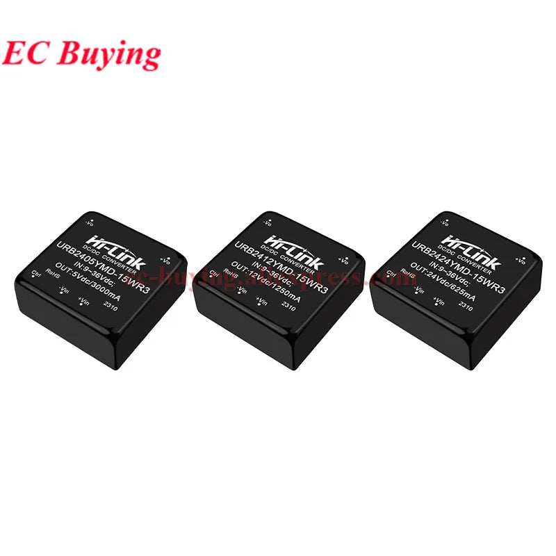 Hi-Link 15W 9-36V URB2405YMD URB2412YMD-15WR3 DC-DC 24V to 5V/12V/24V 3A 1.5A 1.2A Isolated Output Power Converter Supply Module