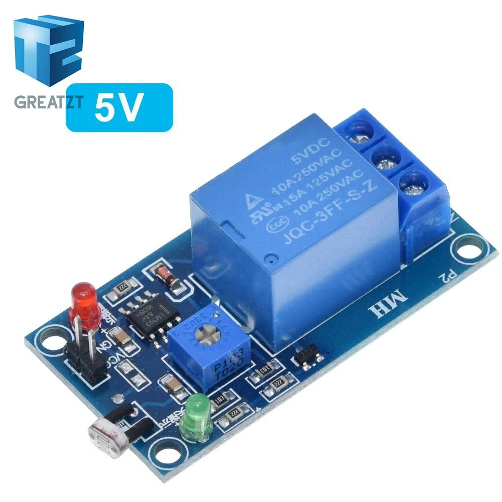 5V 12V Light Sensor Switch LDR Photoresistor Relay Module for Arduino - Light Detection Photosensitive Sensor Board