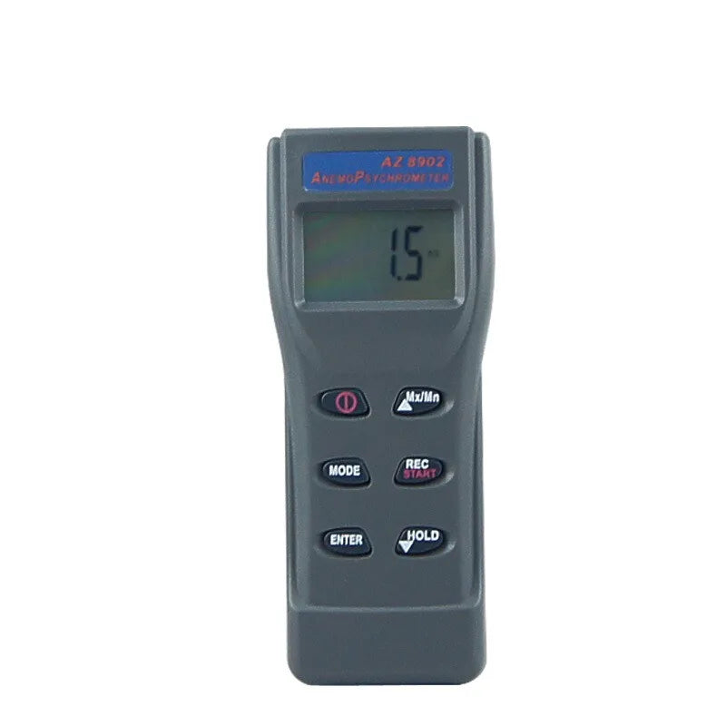 Anemometer AZ8902 Temperature and Relative Humidity Fan Air Flow Meter Barometric Pressure Meter Wind Speed Meter 0.6~32 M/S