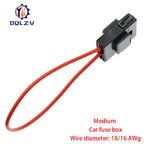 Medium ATC Fuse Holder In-line 18/16AWG Wire Copper 32V Power Blad with Small Fuse and Car Blade Fuse 2A 3A 5A 7.5A 10A 15A 20A