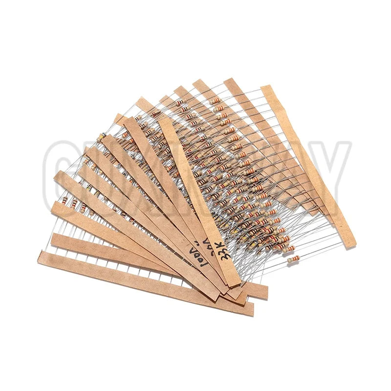 860pcs 1/4W Carbon Film Resistor Kit 5% Resistance Assorted Set 43valuesX20pcs 1R - 1M Ohm 0.25W Sample Pack