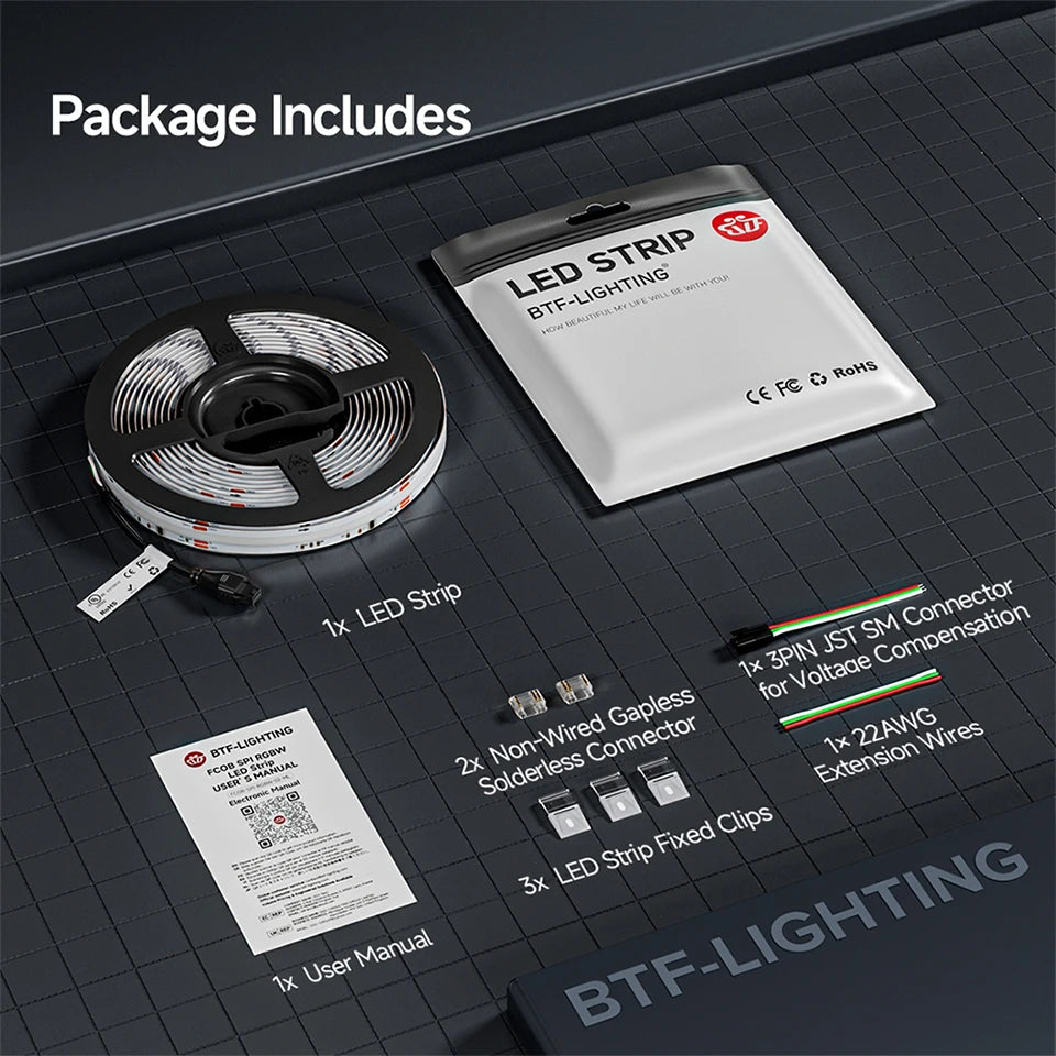 FCOB SPI RGBCCT IC LED Strip Light WS2811 Addressable 840 960 LED Dream Color RGB CW WW DC24V FOB High Flexible COB Lights RA90