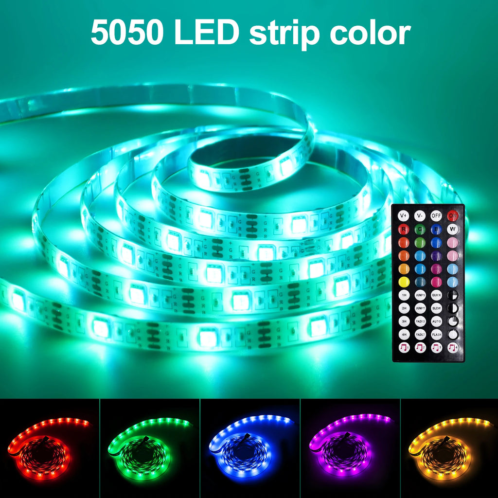 Smart 2IN1 USB LED Strip Lights RGB 5050 Remote Control Kit Flexible Ribbon LED Diode Tape Self-adhesive for TV Backlight