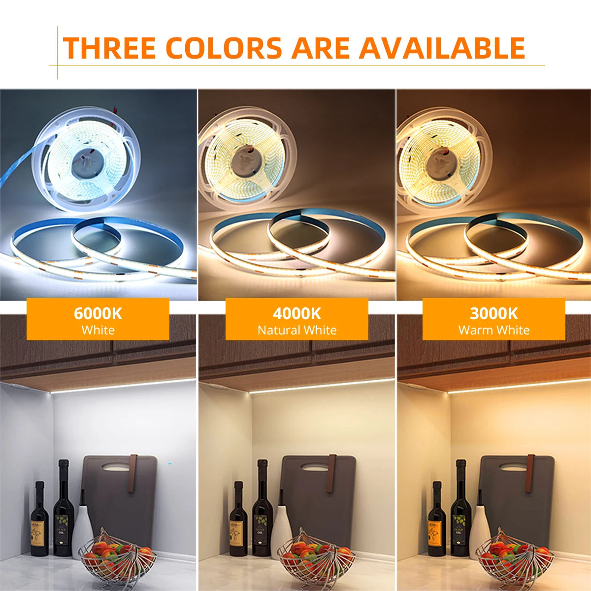 5V USB COB LED Strip 12V 3mm 5mm 8mm Width Flexible LED Tape 320LEDs COB Light with Adhesive High Density Linear Lighting
