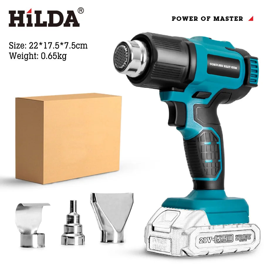 HILDA Handheld Hot Air Gun Adjustable Temperature Non-adjustable Temperature Portable for Makita 21V Battery Electric Heat Gun
