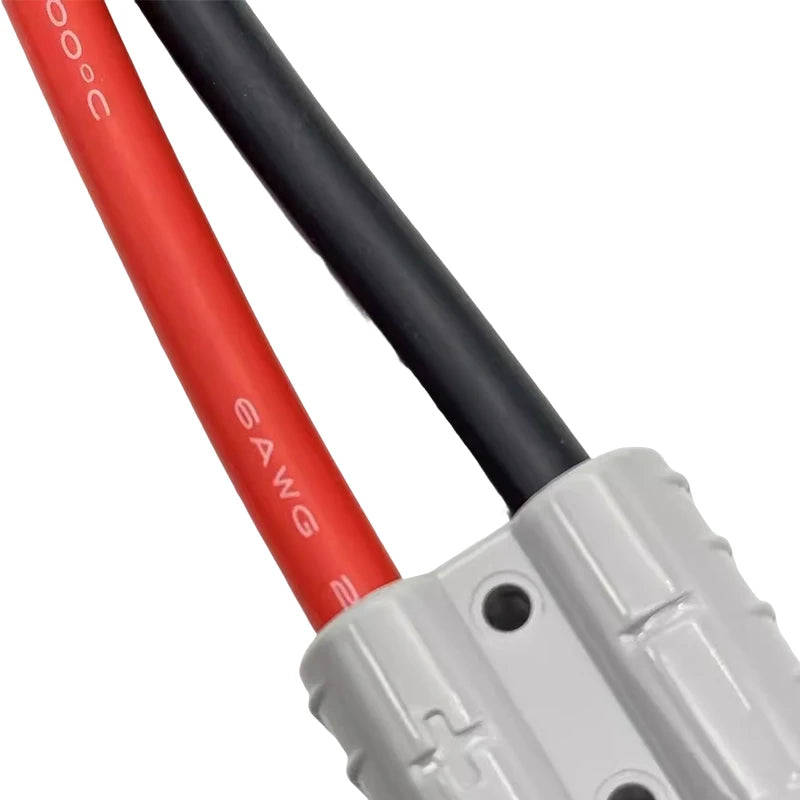 50A Gray Plug Connector Terminal 6mm 10AWG Solar Panel Extension Cable Silicone with Fuse for Car Battery Solar Panel Connect
