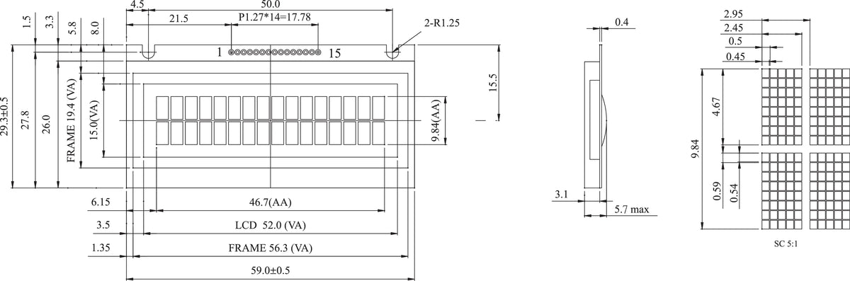 5V Compatible Screen Panel BC1602K BC1602K1 Ultra-thin LCD Display 16x2 16*2 Industrail Device