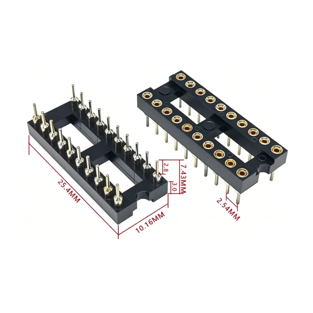 5PCS DIP-8 DIP14 DIP16 DIP18 DIP20 DIP24 DIP28 DIP32 DIP40 PIN Round IC SOCKET  Round Hole DIP IC Sockets Adaptor Solder Type