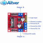 L298N Dual H‑Bridge Motor Driver Module DC/Stepper Motor Controller Board for Arduino,ESP32,Robot Car,DIY Electronics