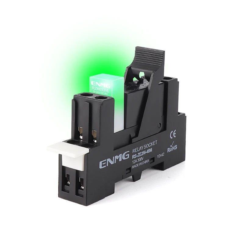 ENMG G2RL-1-E/G2RL-2 DIN Rail Relay 16A 24VDC SPDT LED Indicator Compact Electromagnetic Relay with Surge Protection TVS