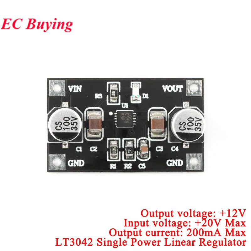 5Pcs/1pc LT3042 LT3045 Single Power Linear Regulator Module 3.3V 5V 12V Low Noise Ripple Radio Frequency Power Board 200mA 500mA