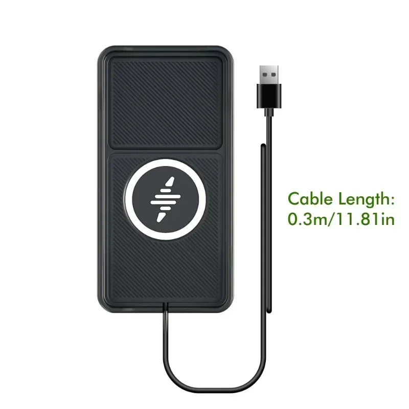 Car Wireless Charger Pad Base USB Cable for iPhone 16 15 14 13 12 Pro Max Samsung Xiaomi Airpods Pro 2 LG Fast Charging Station