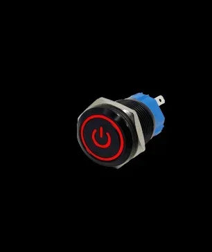 12/16/19/22mm Oxidized Black shell Push Button Switch Momentary Latching Fixed On Off Power Switch LED Light Various Colors